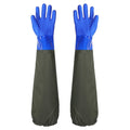 Aquatic, seafood, fishing gloves, dishwashing, car washing, extended anti slip, wear-resistant, waterproof, acid alkali resistant, and cutting protective gloves（blue）