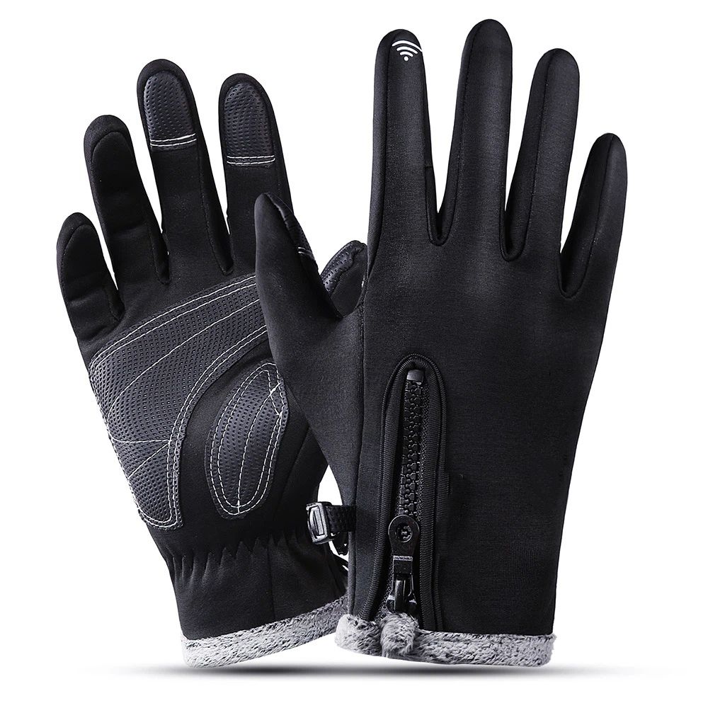 Sport Gloves, Winter Gloves, Ultimate Waterproof & Windproof Thermal Non-Slip Gloves, Mens Comfortable Warm Touch Glove（Black M）