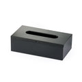 Tissue Box Cover, Rectangular Facial Tissue Holder with Bottom, Decorative Storage Organizer Box for Bathroom Vanity, Countertops, Dressers, Night Stand, Parlors and Offices - Black