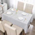 Rectangular checkered tablecloth PEVA for kitchen dining, picnic and camping, wrinkle free and washable tablecloth, black+white, 137*90cm