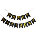2pcs Black Gold Happy Birthday Banner Birthday Party Supplies for Adult Boy Girl  Black Bday Party Decorations & Decor for Men & Women.