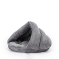 Pet tent cave bed suitable for small and medium-sized cats and dogs, sleeping bag, thick and warm slippers, comfortable dog bed, triangle bed suitable for cats and dogs (gray S)