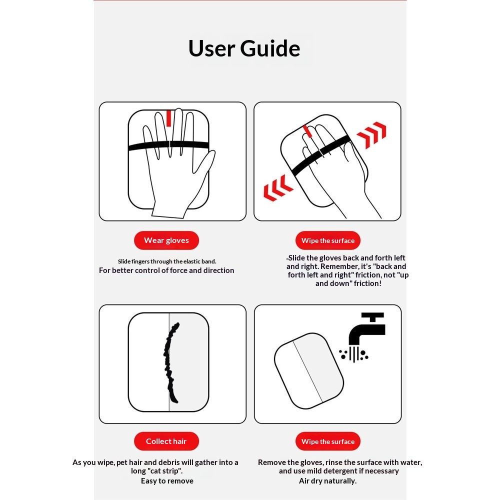 Pet Hair Remover Gloves for Cats & Dogs, Electrostatic Pet Hair Removal Gloves Brush for Pets Hair,  Animal Fur Removal Tool, Reusable Cats & Dogs Grooming Gloves for Hair Removal (2pcs)