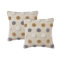 Simple&Opulence Boho Throw Pillow Covers 45*45cm Set of 2, Tufted Jacquard Cotton Canvas Cushion Cases, Fluffy Soft Farmhouse Textured Pillowcase for Outdoor Couch Bed Car Decor (Excluding core)
