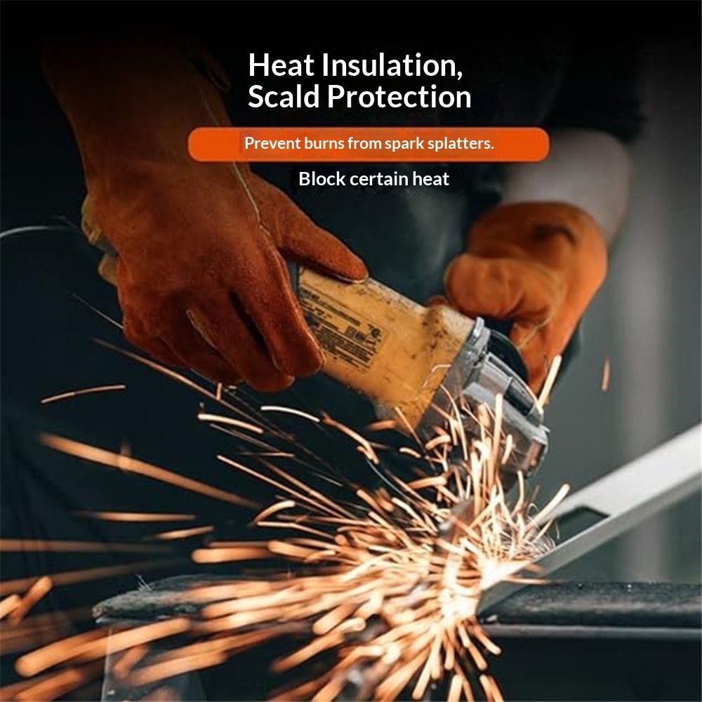 cowhide Fireplace Gloves Heat Resistant for  welding,Stick,Forge,BBQ,Grill, Wood Stove,Fireproof Stitching