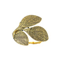Gold  Napkin Rings - Set of 6 Natural Metal  Leaves Napkin Holders for Wedding Party and Daily Use, a Beautiful complement to Your Dinner Table Décor ( Golden)