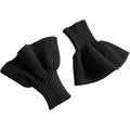 Two pairs Knitted yarn cuffs for autumn and winter, warm accessories,  elastic base, decorative fake sleeves(black）