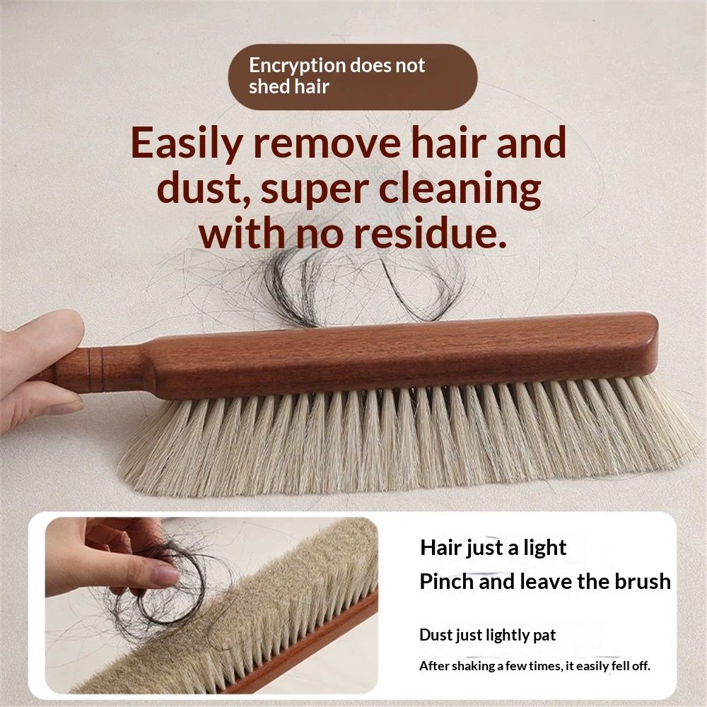 Horsehair Hand Brush Soft Bristles for Woodworking Car Detailing Furniture Beech Wood Handle  Long (1pcs)