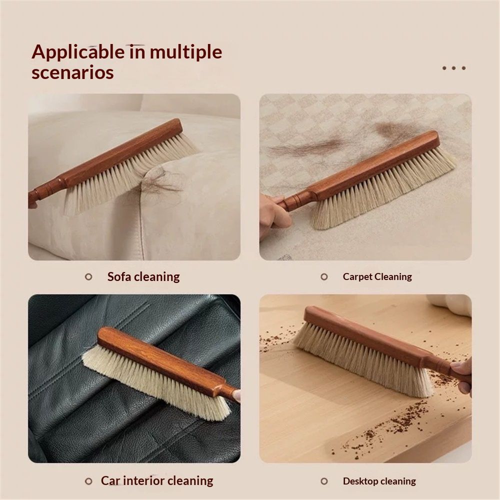 Horsehair Hand Brush Soft Bristles for Woodworking Car Detailing Furniture Beech Wood Handle  Long (1pcs)