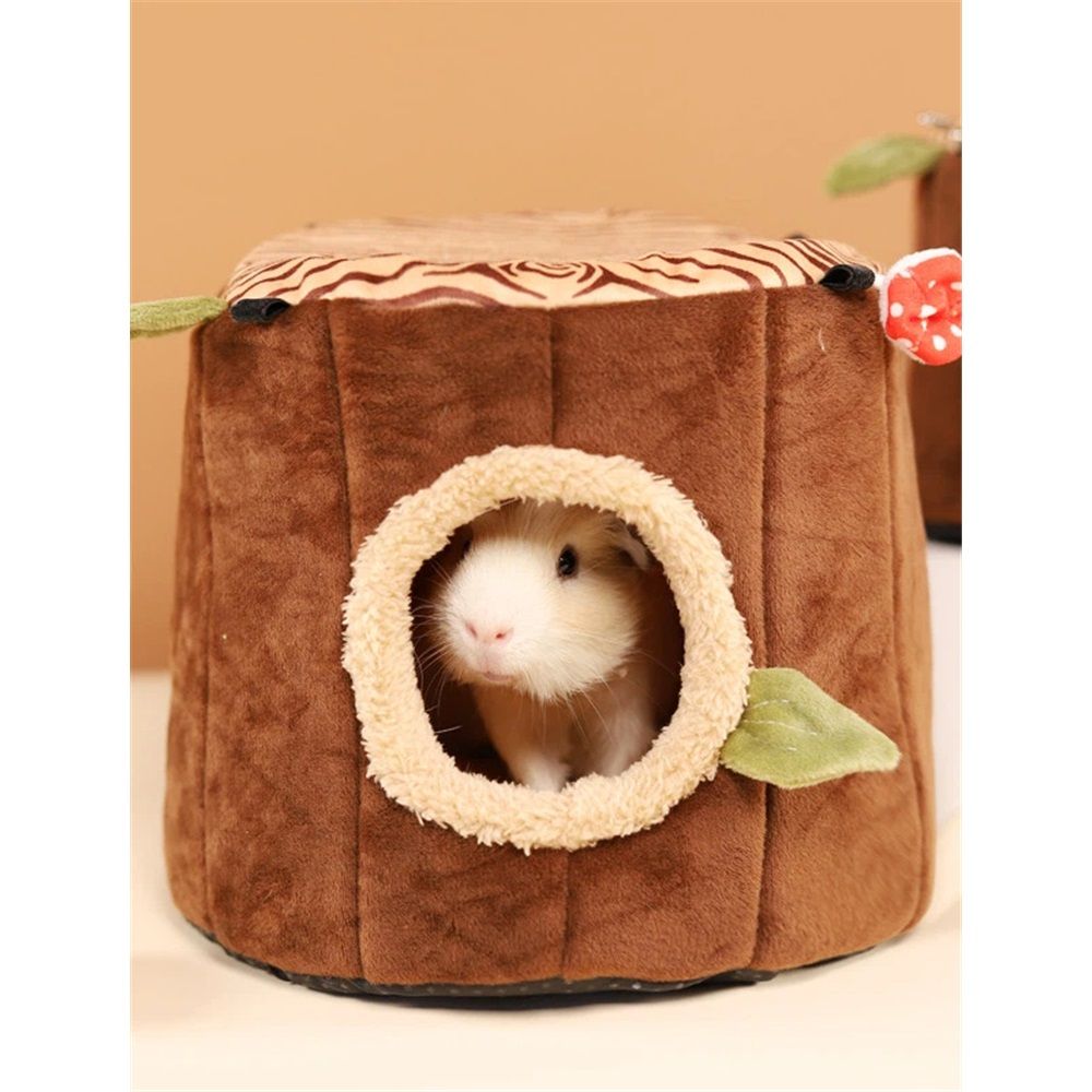 Guinea Pig Hideout Hamster Cage Accessories,Stump Style Soft Washable Hedgehog,Ferret,Rat Hammock for Cage,Chinchilla,Ferret, Bunny Bed,Small Animal Houses & Habitats(M)