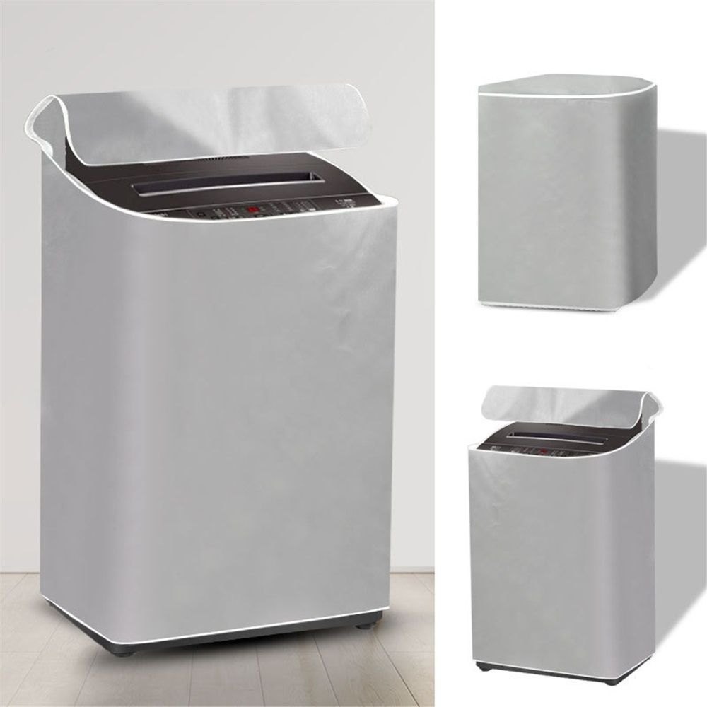 Washing Machine Cover Thickening Double-Side Silver Coated Fabric Waterproof Sunscreen Dust-Proof Cover（L）