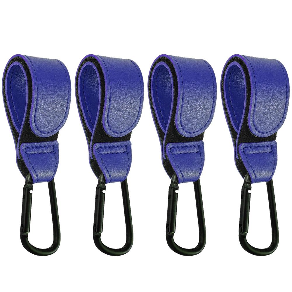 4 Pcs  Baby Stroller Hooks for Hanging | Multipurpose Stroller Straps with Durable and Stylish Stroller Clips for Diaper Bags | The Perfect Mummy Hook for Pram, Wheelchair, (Blue)