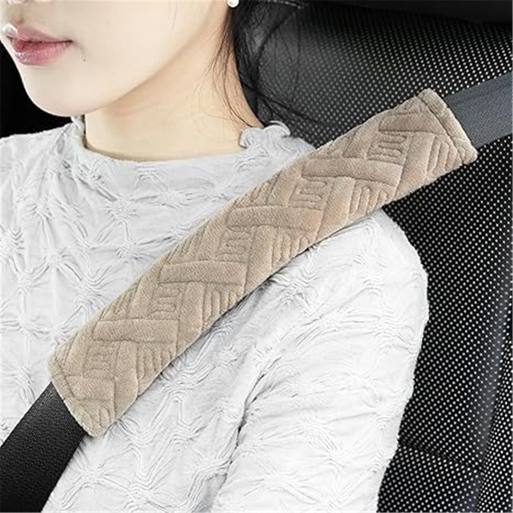 Auto Seat Belt Cover Seatbelt Shoulder Pad Cushions 4 PCS for a More Comfortable Driving Universal Fit for All Cars and Backpack（M khaki）