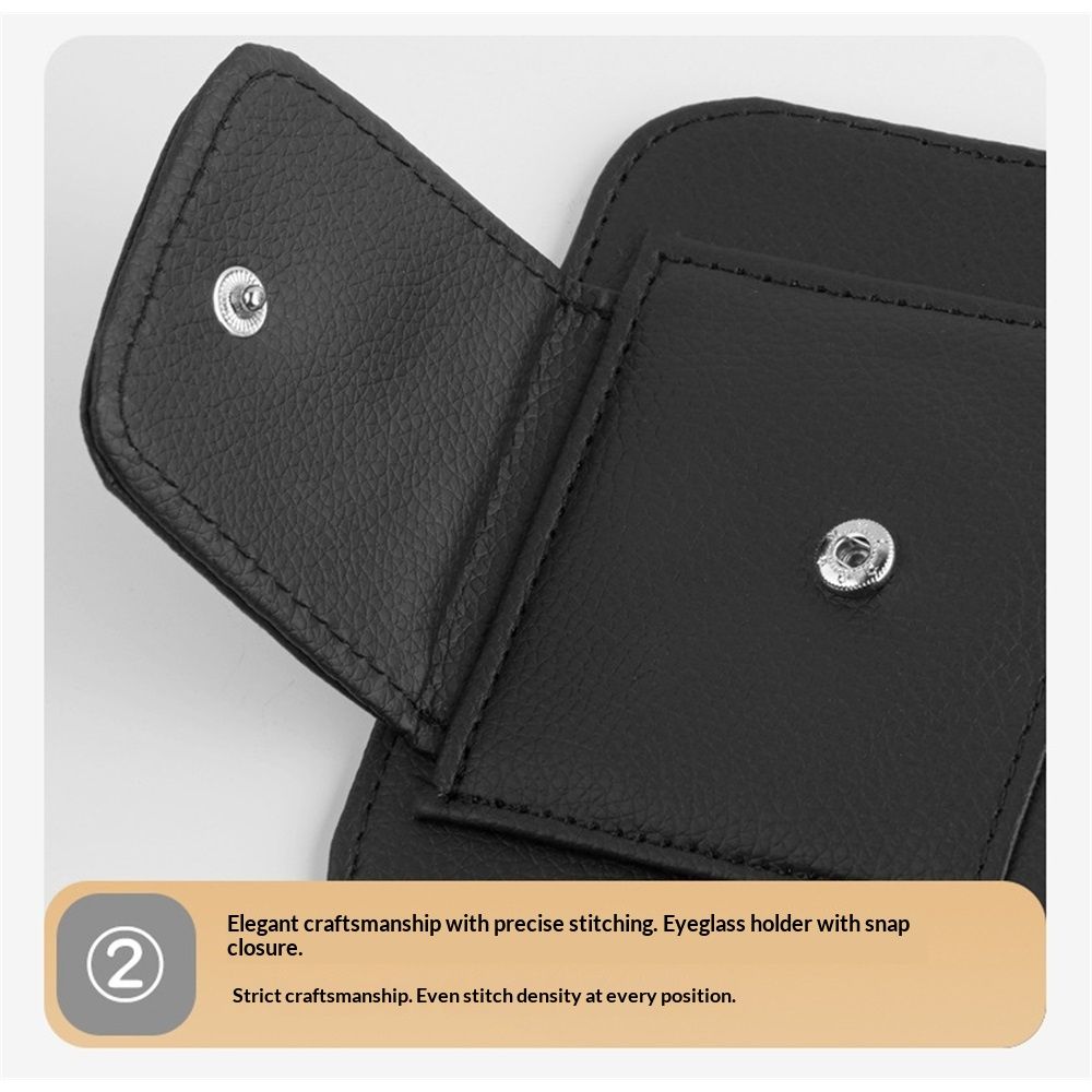 Black Small Car Sun Visor Organizer with Clip, Sunglasses Holders for Car Sun Visor PU Auto Interior Accessories Storage Travel Document Holder with Multi Pocket（black）