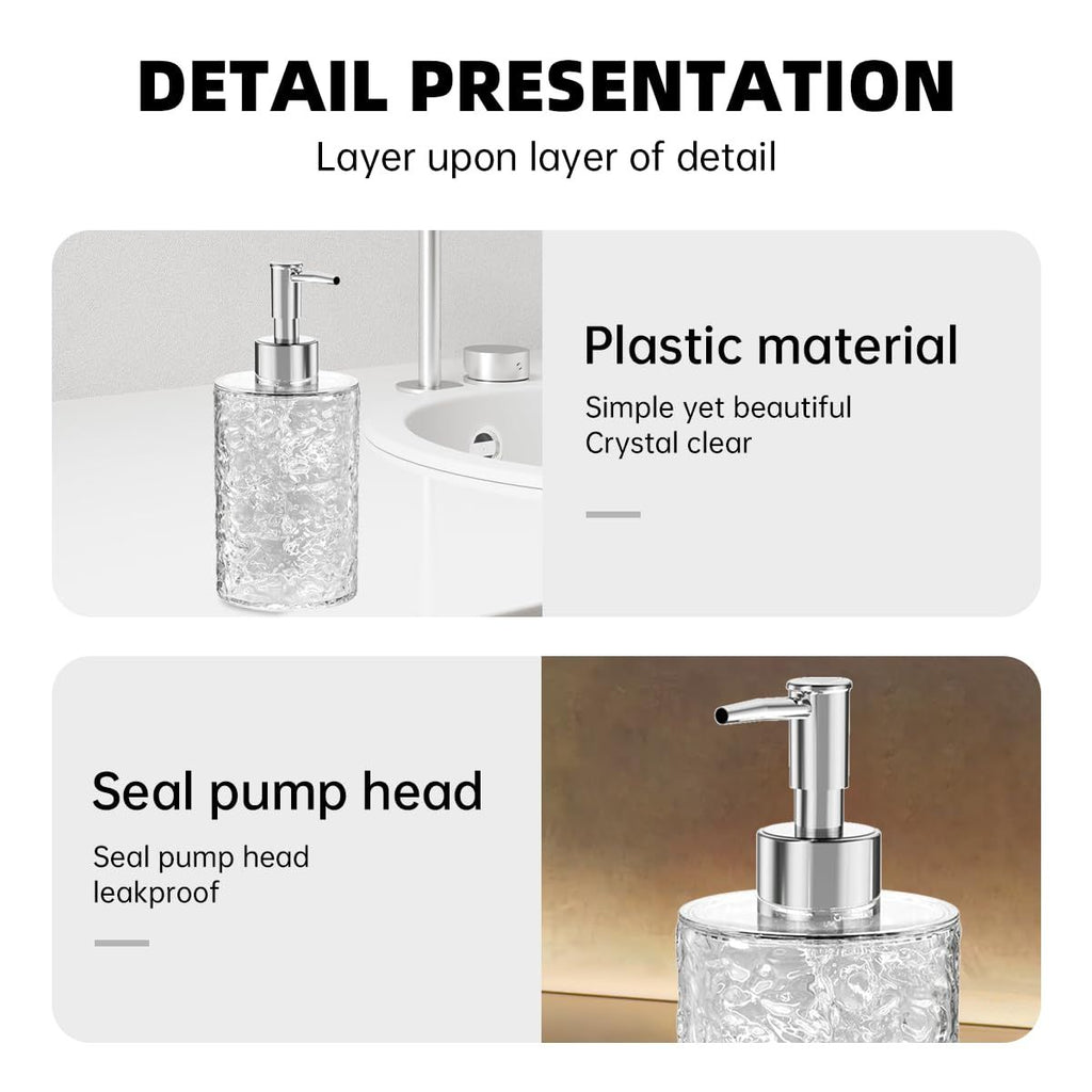 Multifunctional Liquid Soap Foaming Pump Dispenser Bottle Refillable Hand Soap Container for Home Travel and Gym Use 400ML rotundity