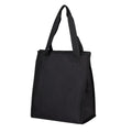 Black Lunch Bag for Men - Lunch Bag with Zipper Tote Bag for Women Simple Lunch Box Reusable Insulated (Black small）