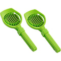2pcs Egg Cutter, Hard Boiled Eggs Slicers Handheld Fruit Divider Vegetable Slicing Tool for Mushroom Strawberry Cherry Tomato Kiwi Kitchen Gadgets（Green）