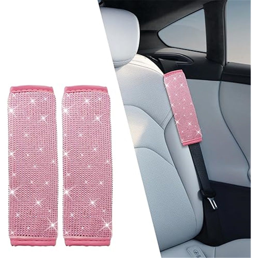 4 pieces of car seat belt covers - women's seat belt shoulder pads, car seat belt shoulder protection glitter powder