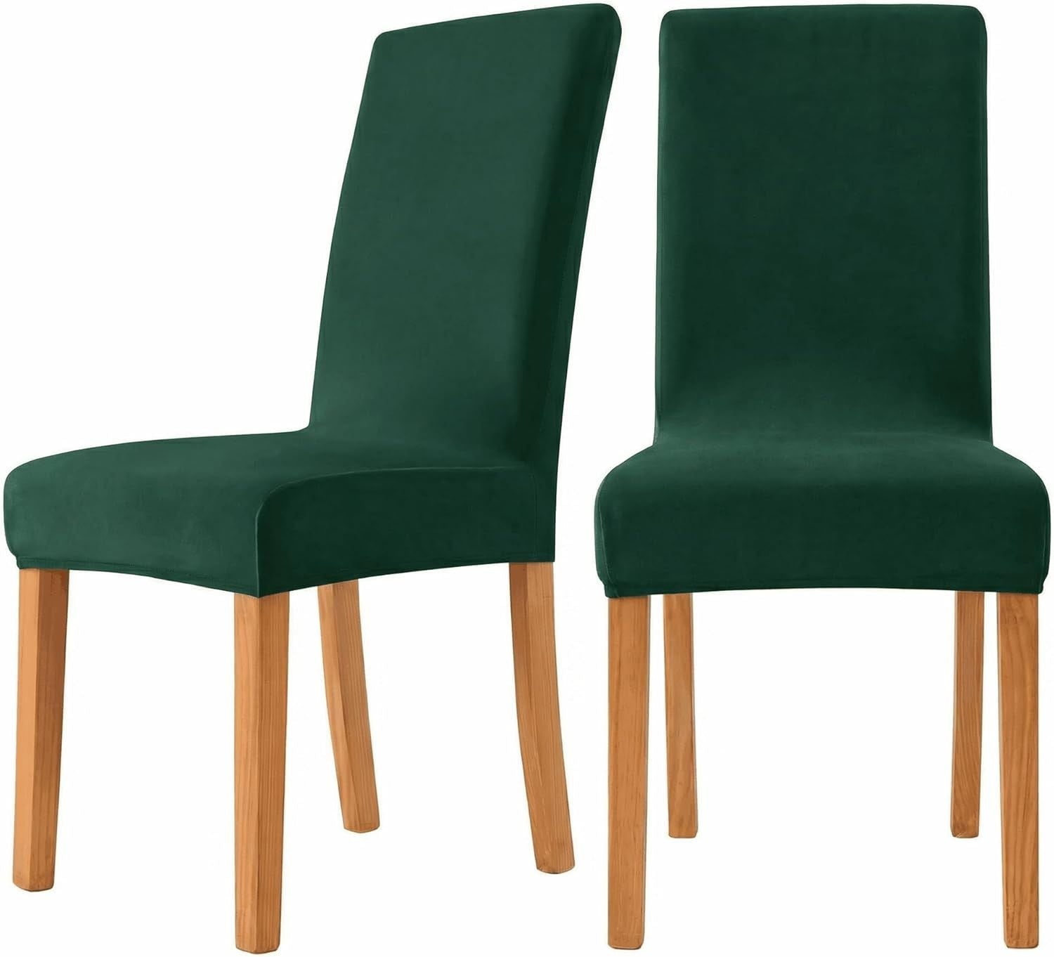 Chemical Fiber Stretch Dining Room Chair Covers -  Chair Slipcovers - Stretchable Removable Furniture Protectors (2, dark green)