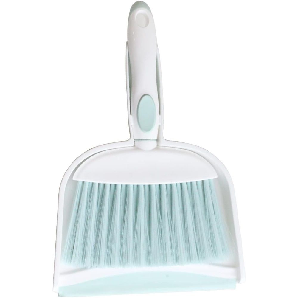 2pcs Mini Broom and Dustpan Set-Mini Set for Desk, Housekeeping, Office, Kitchen, Pet Nest, etc.,Daily Cleaning Necessity Plastic Mini Dustpan Set (Glacier Blue)