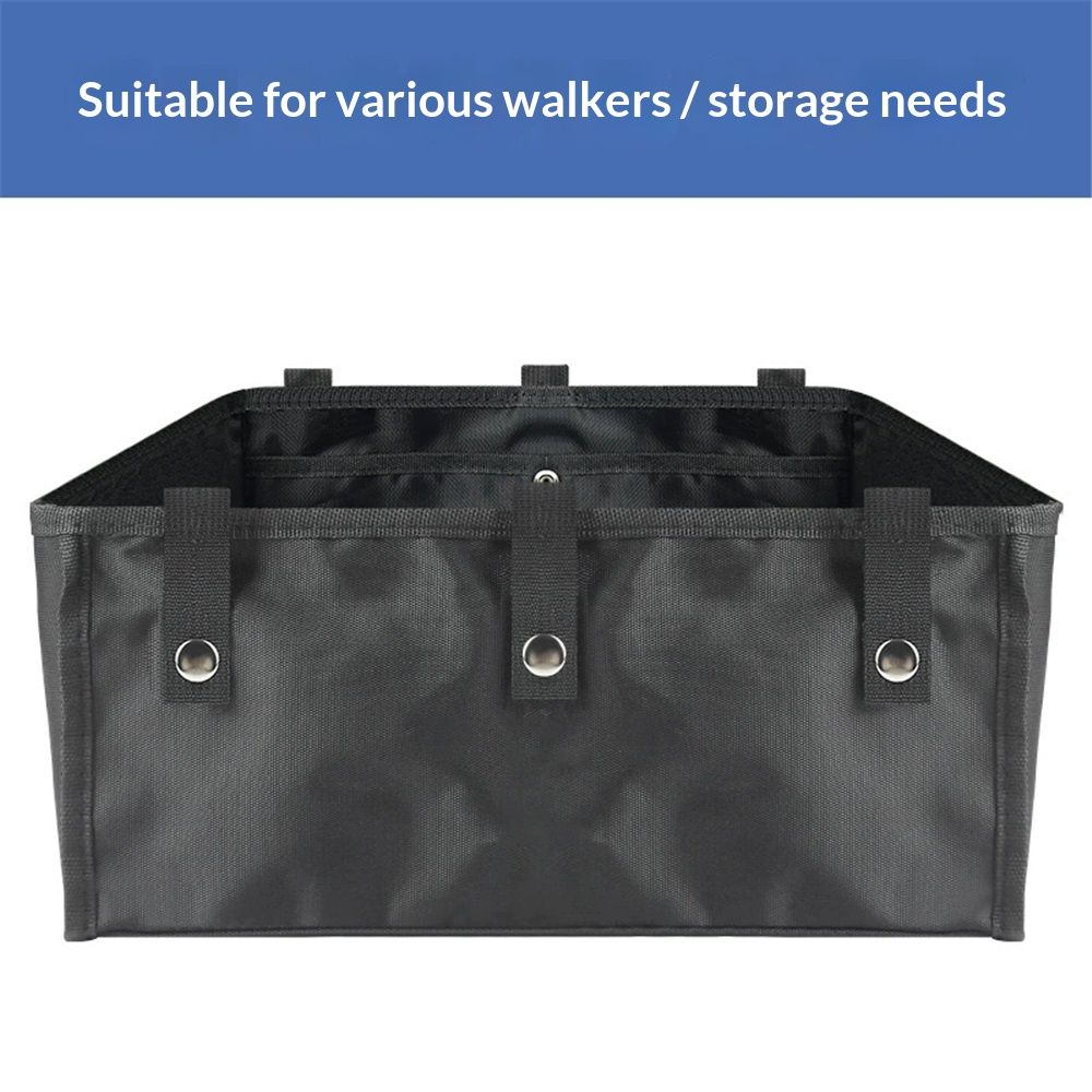Under Seat Rollator Bag, Large Size Rollator Basket, Under Seat Bag or Tote for Four Wheel Rollator, Walker Underseat Replacement Medical Basket (Black 35*23*15cm）