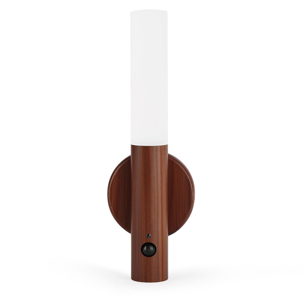 Operated Wall Sconces, Motion Sensor Night Light Magnetic Wall Light Rechargeable Wall Sconce, Peel and Stick Sconce Lights for Bedside Stair Hallway（Brown+tricolor dimming/human body sensing）