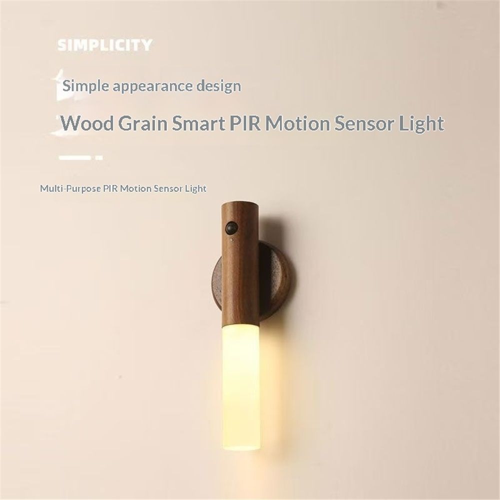 Operated Wall Sconces, Motion Sensor Night Light Magnetic Wall Light Rechargeable Wall Sconce, Peel and Stick Sconce Lights for Bedside Stair Hallway（Brown+tricolor dimming/human body sensing）