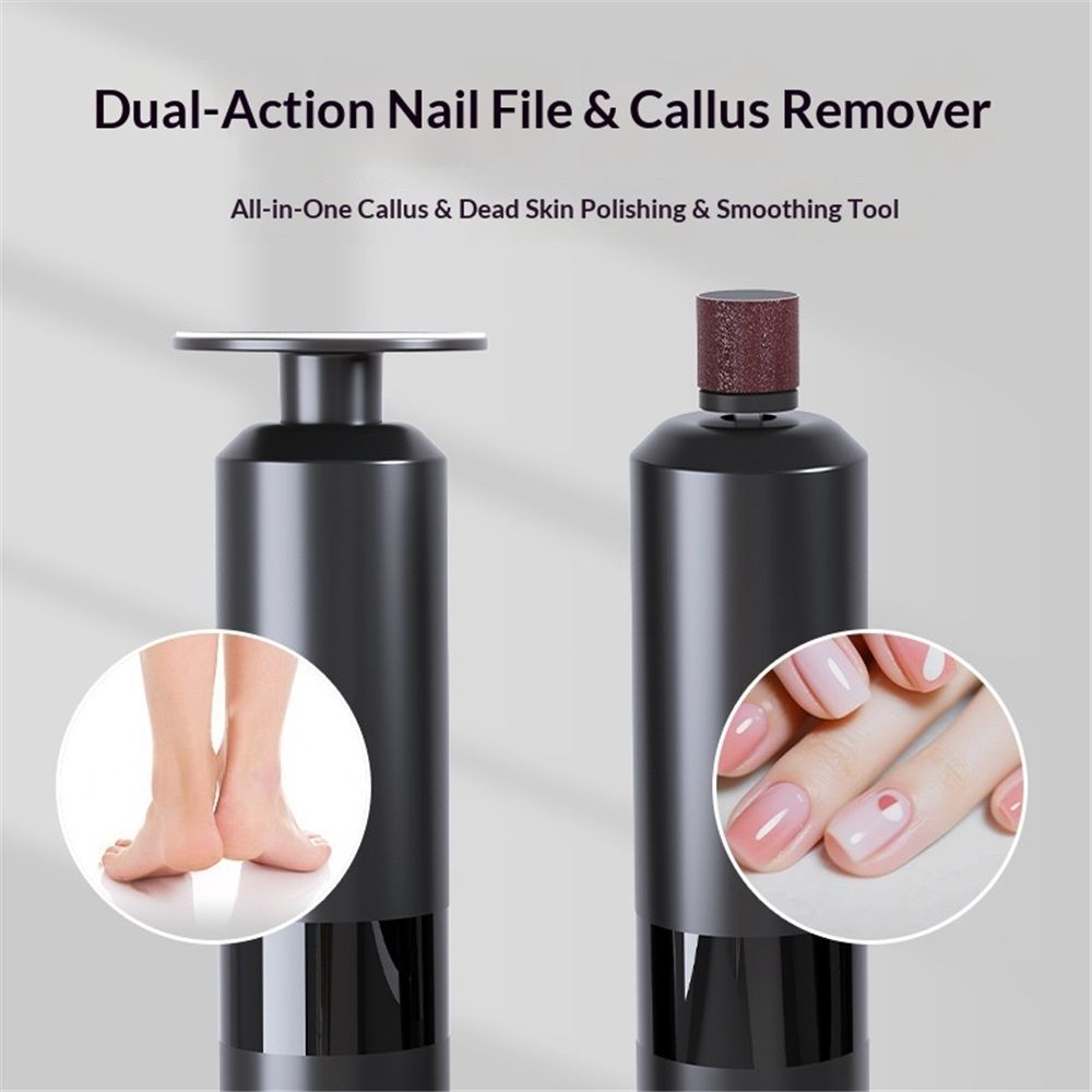Electric Foot Callus Remover & Nail File - Electric Callus Remover for Feet, 6 Adjustable Speeds, 1800mAh Rechargeable, Portable Body Charging for Home & Travel (Black)