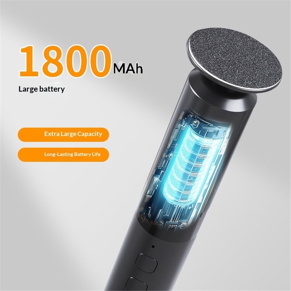 Electric Foot Callus Remover & Nail File - Electric Callus Remover for Feet, 6 Adjustable Speeds, 1800mAh Rechargeable, Portable Body Charging for Home & Travel (Black)