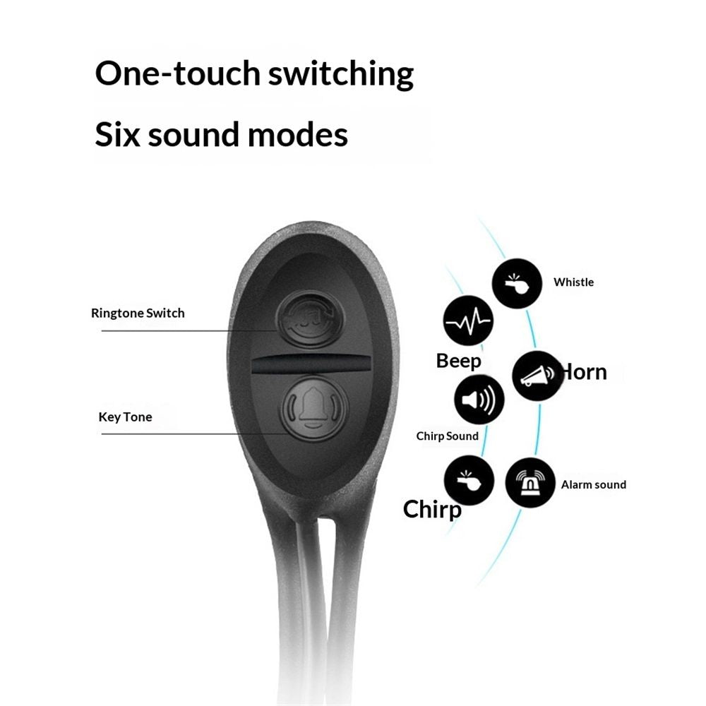 Bike Speedometer with Bike Light Set, Waterproof Bicycle Computer with Horn LED Front, USB Rechargeable（black）