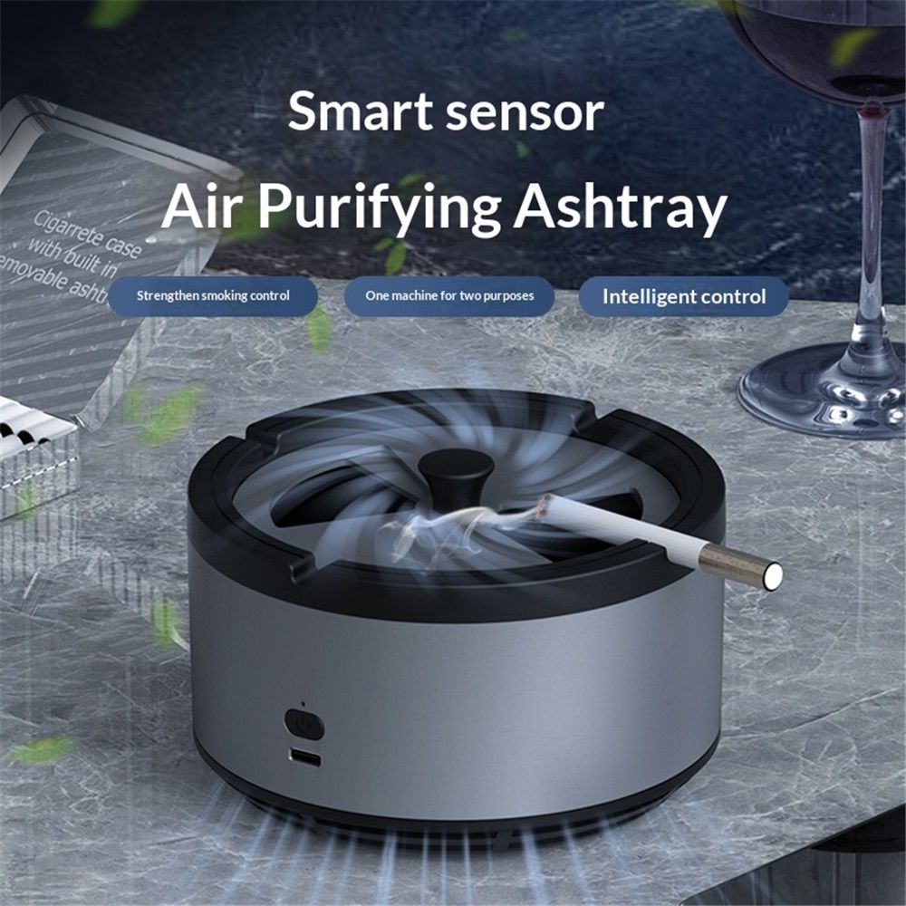 2 pack 2-in-1 Air Purifier Multifunctional Ashtray Air Purifier with Filter, Multifunctional Ashtray for Indoor & Outdoor Cigarettes, Home Car Office