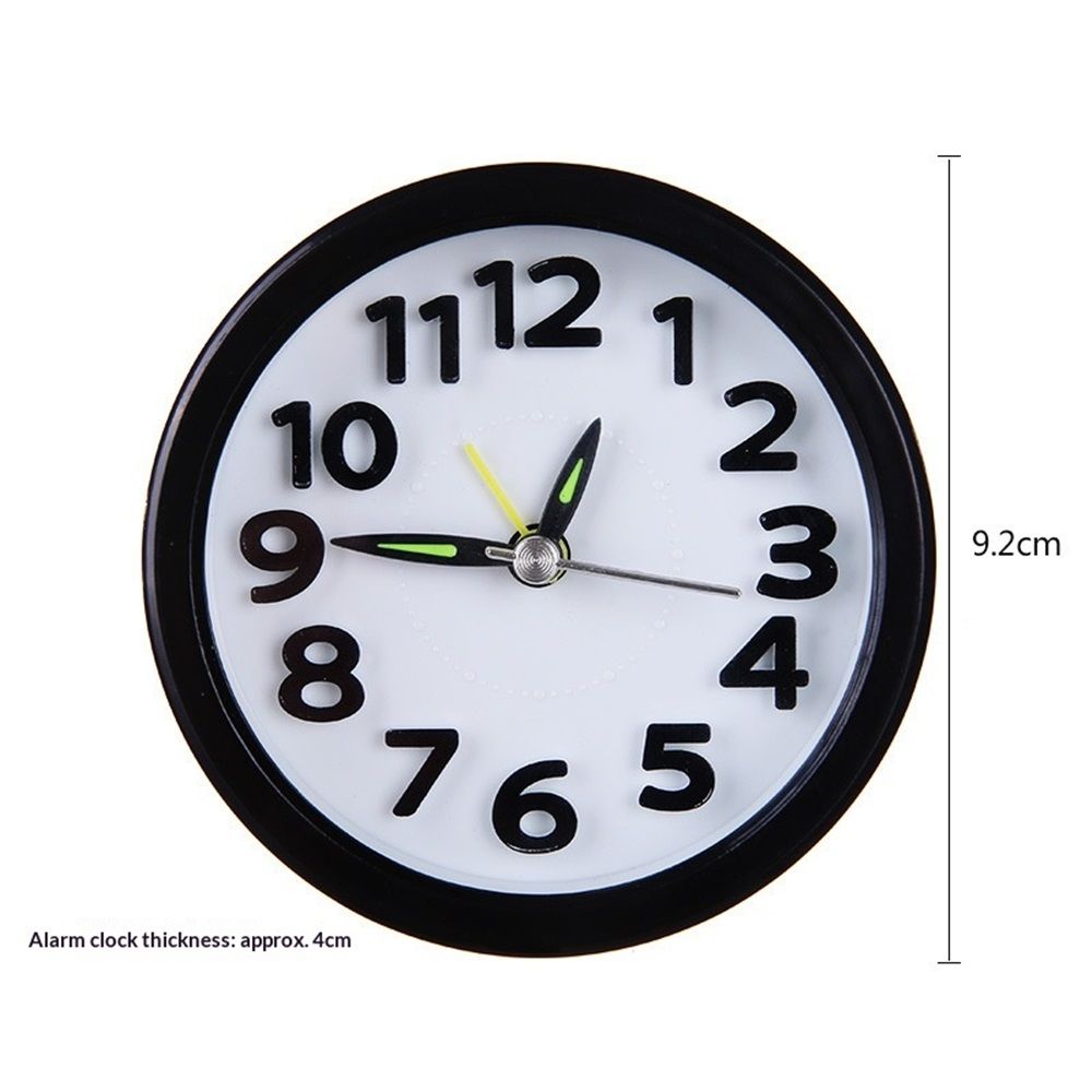 Alarm Clock , Cute Analog Round Digital Quartz Clock, Non Ticking, Battery Operated,Simply Design for Living Room, Bedroom,Bedside, Desk Decorative (Black,Battery not included)