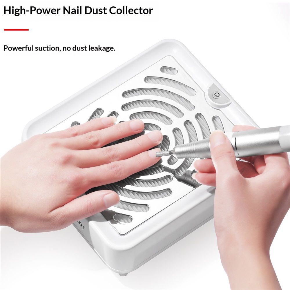 Nail Dust Collector – Powerful Nail Vacuum Fan 40W Dust Collector Extractor Electric Dust Suction Machine with Reusable Filter, Low Noise