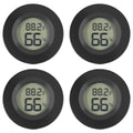 4-Pack Mini Hygrometer Thermometer Fahrenheit or Celsius Meter Digital LCD Monitor Indoor Room Round Humidity Temperature Gauge for Case Greenhouse Babyroom Reptile Incubator（Battery not included）