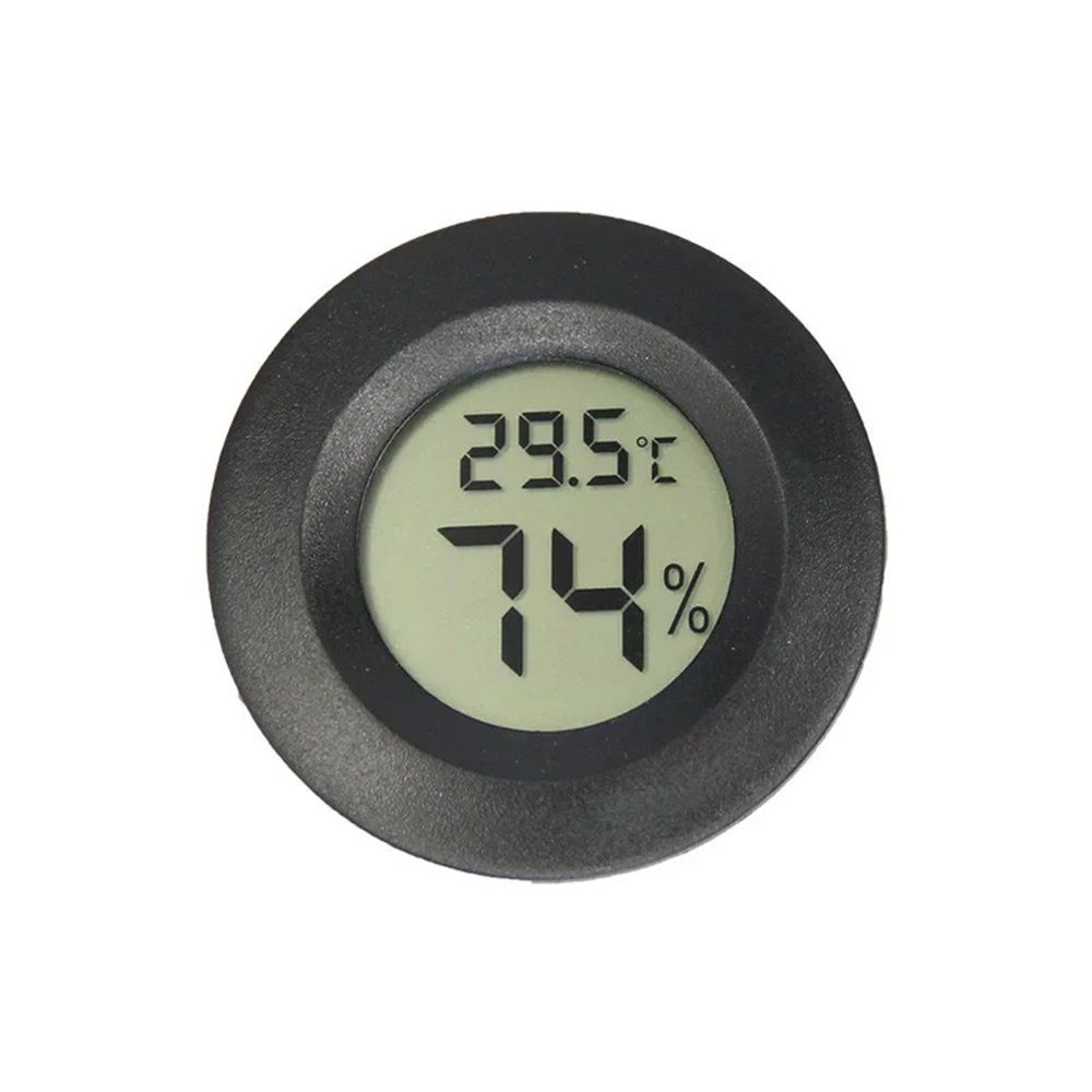 4-Pack Mini Hygrometer Thermometer Fahrenheit or Celsius Meter Digital LCD Monitor Indoor Room Round Humidity Temperature Gauge for Case Greenhouse Babyroom Reptile Incubator（Battery not included）