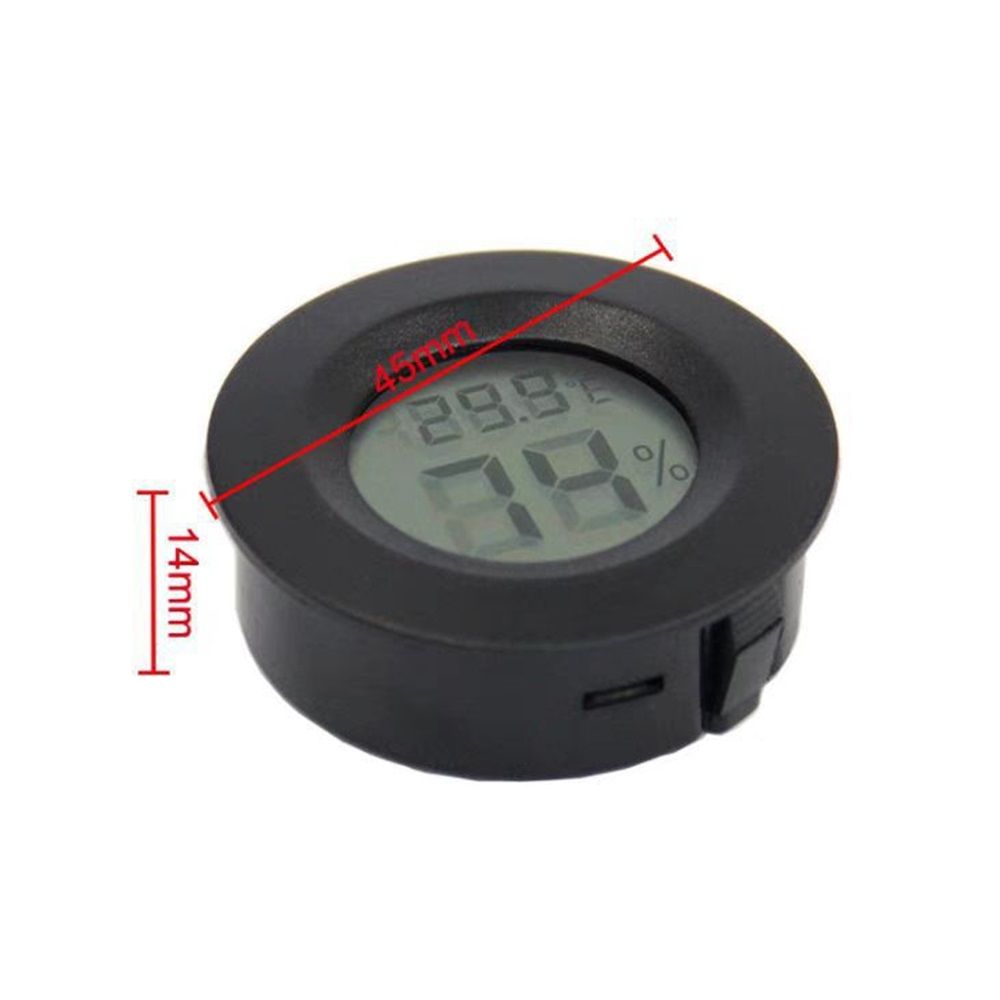 4-Pack Mini Hygrometer Thermometer Fahrenheit or Celsius Meter Digital LCD Monitor Indoor Room Round Humidity Temperature Gauge for Case Greenhouse Babyroom Reptile Incubator（Battery not included）