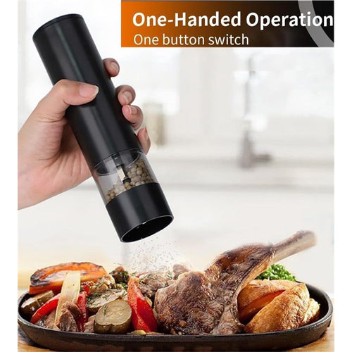 2 pack Electric Salt & Pepper Grinder Set 40mL Capacity – Operated Shakers, Adjustable Coarseness, Type C Charging