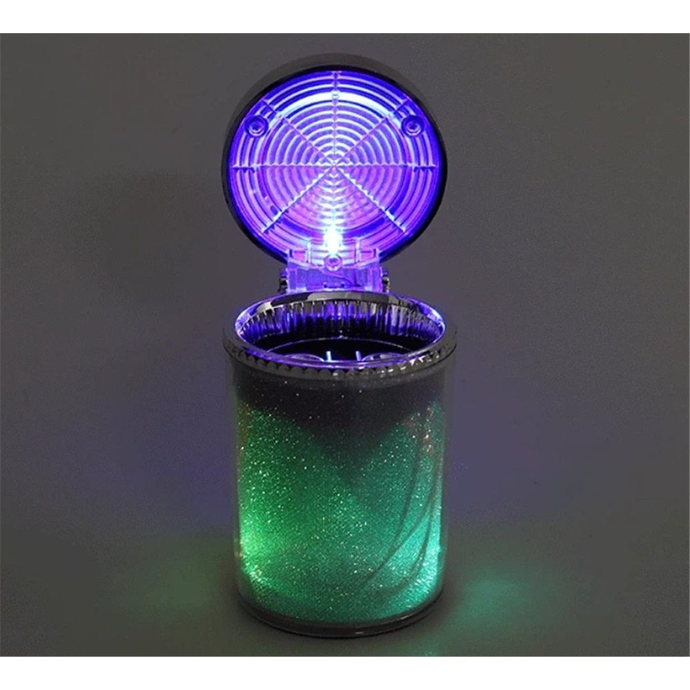 2x Car Ashtray Portable Smoke Cup Holder LED Light Truck Office Auto