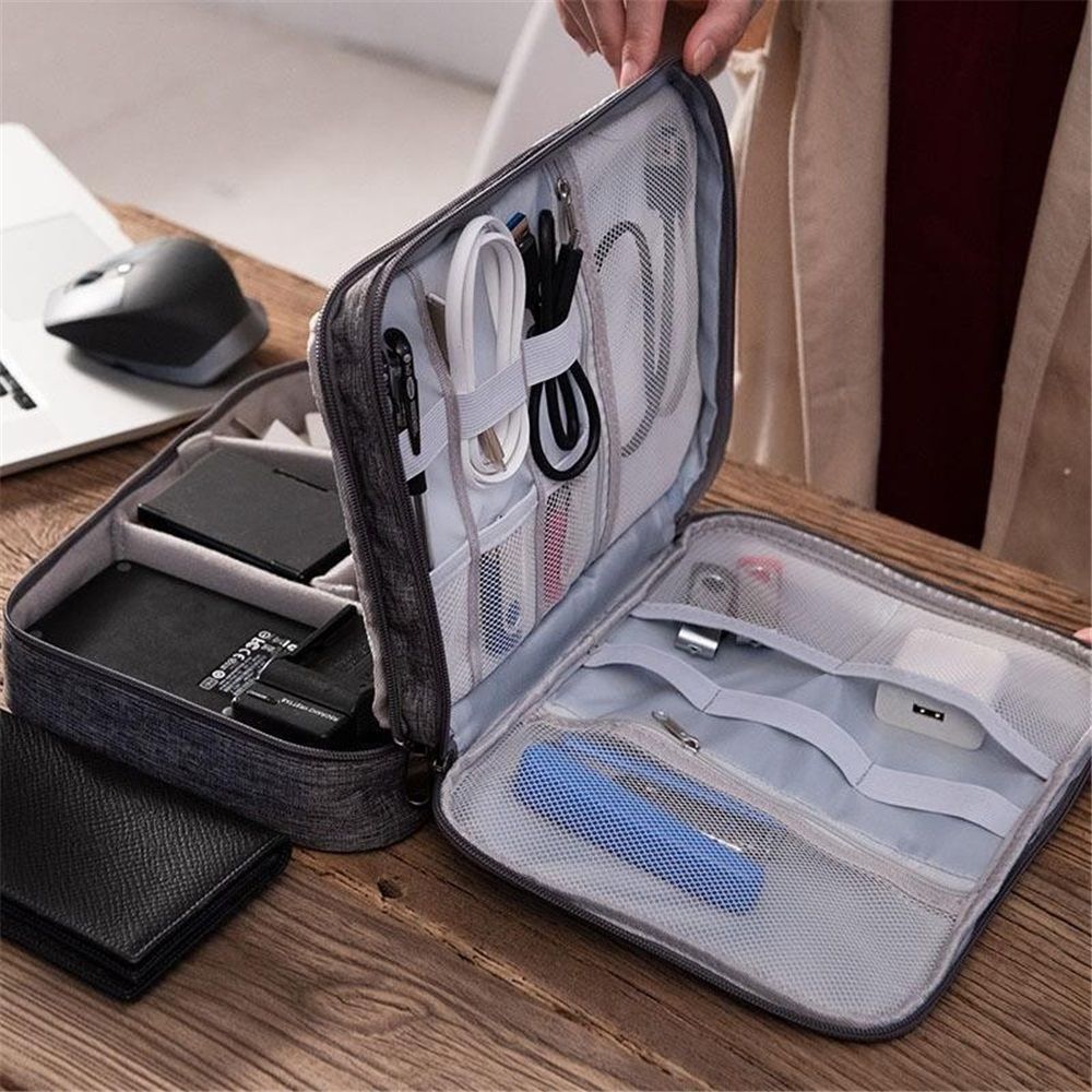 Headset Organizer Bag, Electronics Accessories Carrying Case for Referee Communication System for Cable Charger Volleyball Soccer Ref Officials