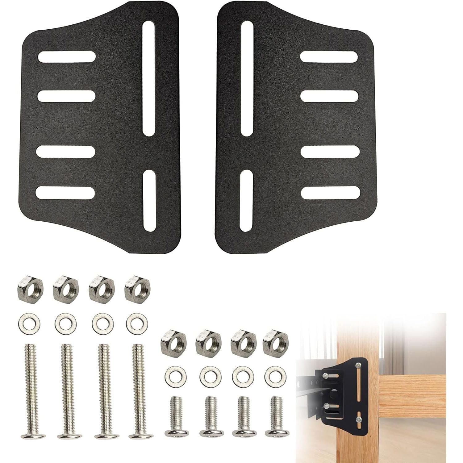 Bed Frame Brackets Adapter, Headboard Brackets for Metal Bed Frame,Headboard Attachment Kit,2Pcs Queen Bed Modification Plate