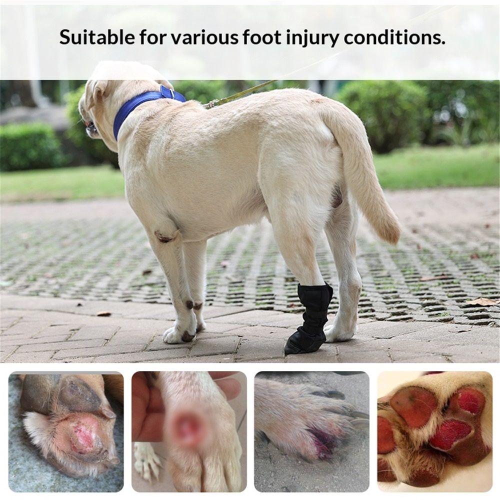 2 pack Dog Paw Wound Recovery Boot, Breathable Dog Bootie for Injured Paw, Anti-Slip Dog Shoe with Self-Adhesive Strap, Dog Paw Protector for Outdoor Walking & Keep Dogs from Licking Wounds (XL)