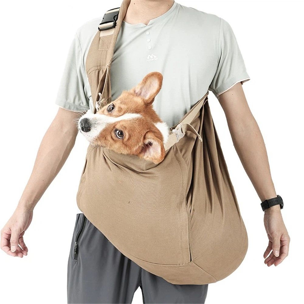Dog & Cat Carrier Sling, Soft Puppy Carrier, Hands-Free Dog Carrier Bag with Safety Buckles Premium Material for Outdoor Travel