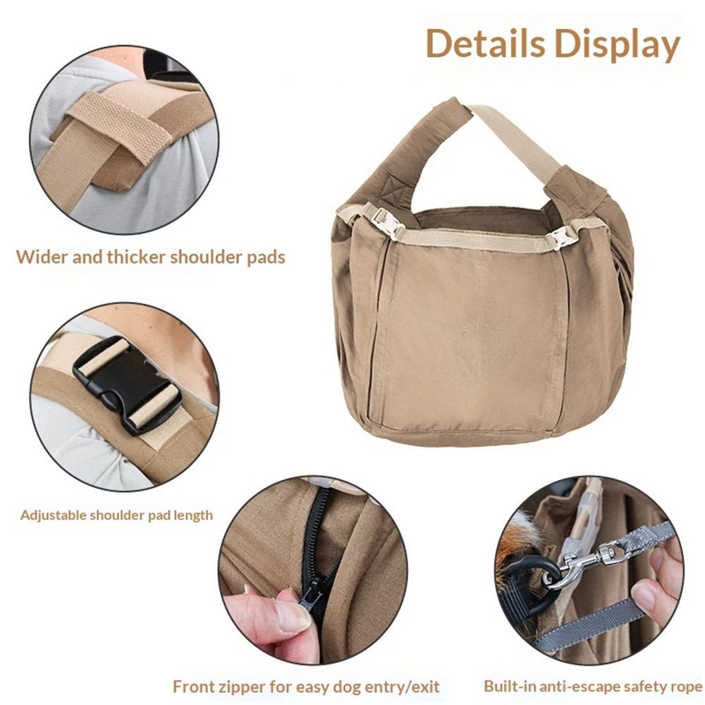 Dog & Cat Carrier Sling, Soft Puppy Carrier, Hands-Free Dog Carrier Bag with Safety Buckles Premium Material for Outdoor Travel