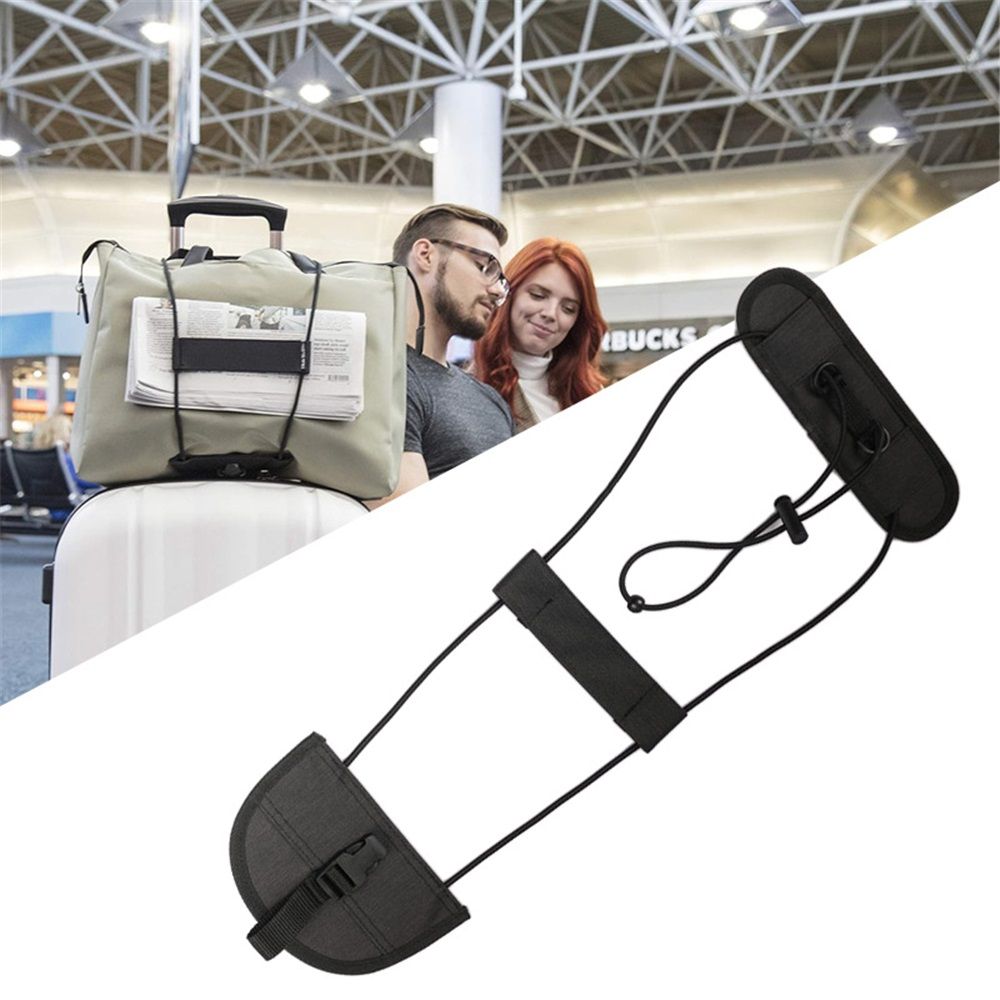 Luggage Straps - 2 Pc Luggage Bungee Strap - Lightweight and Durable Elastic Strap for Extra Luggage Adjustable Belt Travel Accessories - Black