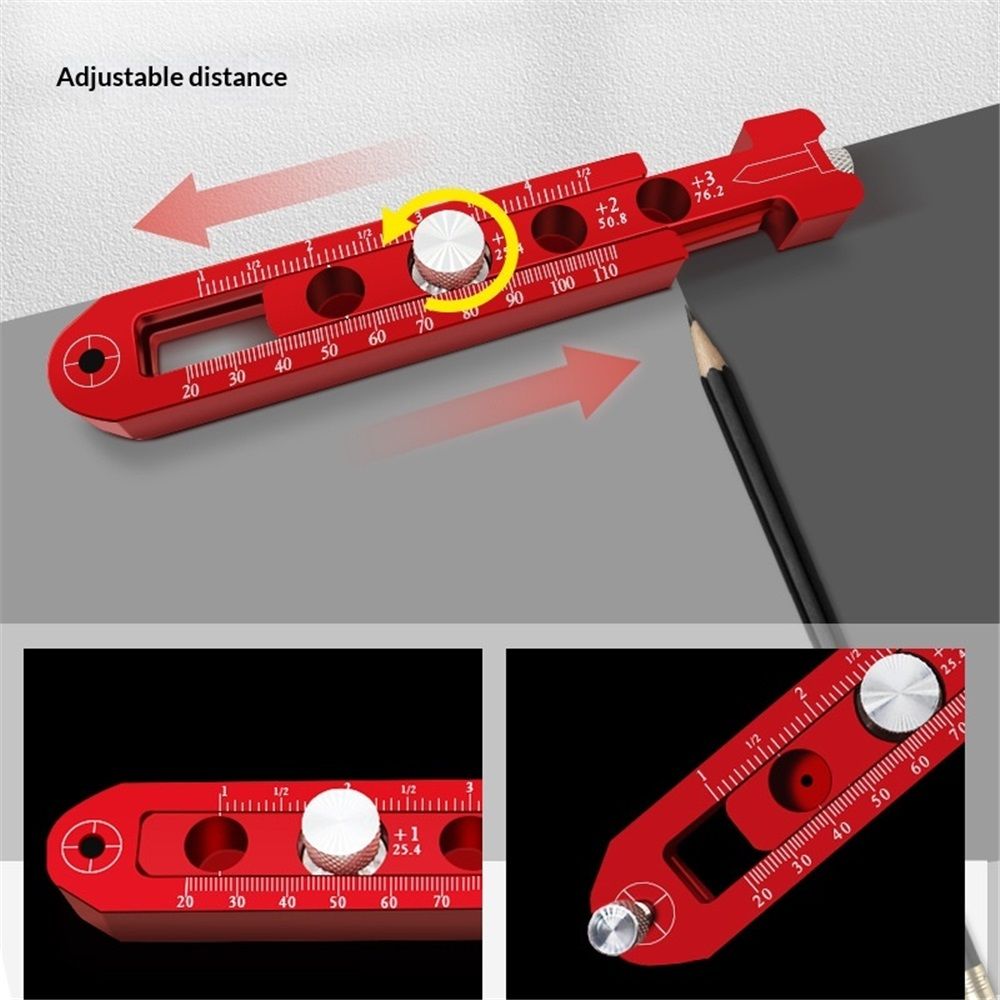 Woodworking Compass Scriber, Portable Aluminum Alloy Woodworking Compass Tool, Adjustable Metric/Inch Arc Drawing Ruler Circle Drawing Ruler Marking Gauge Circle Marking Tool (mini)