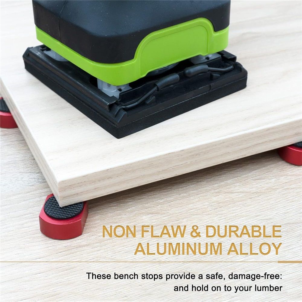 12 Pack Bench Dogs, 3/4"（19mm） Bench Dog Clamp with Non-Slip Pads, Aluminum Alloy Workbench for Table, Woodworking, DIY