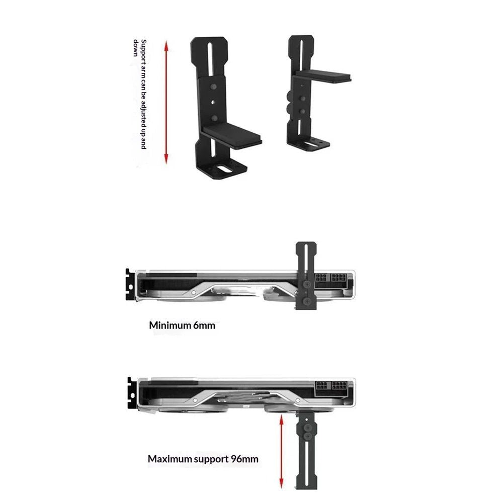 2Pcs Support Bracket, Adjustable Bracket Graphics Card Support, Bracket Fan Mounting Adjustable Graphics Card Sag Bracket Video Card Stand Holder