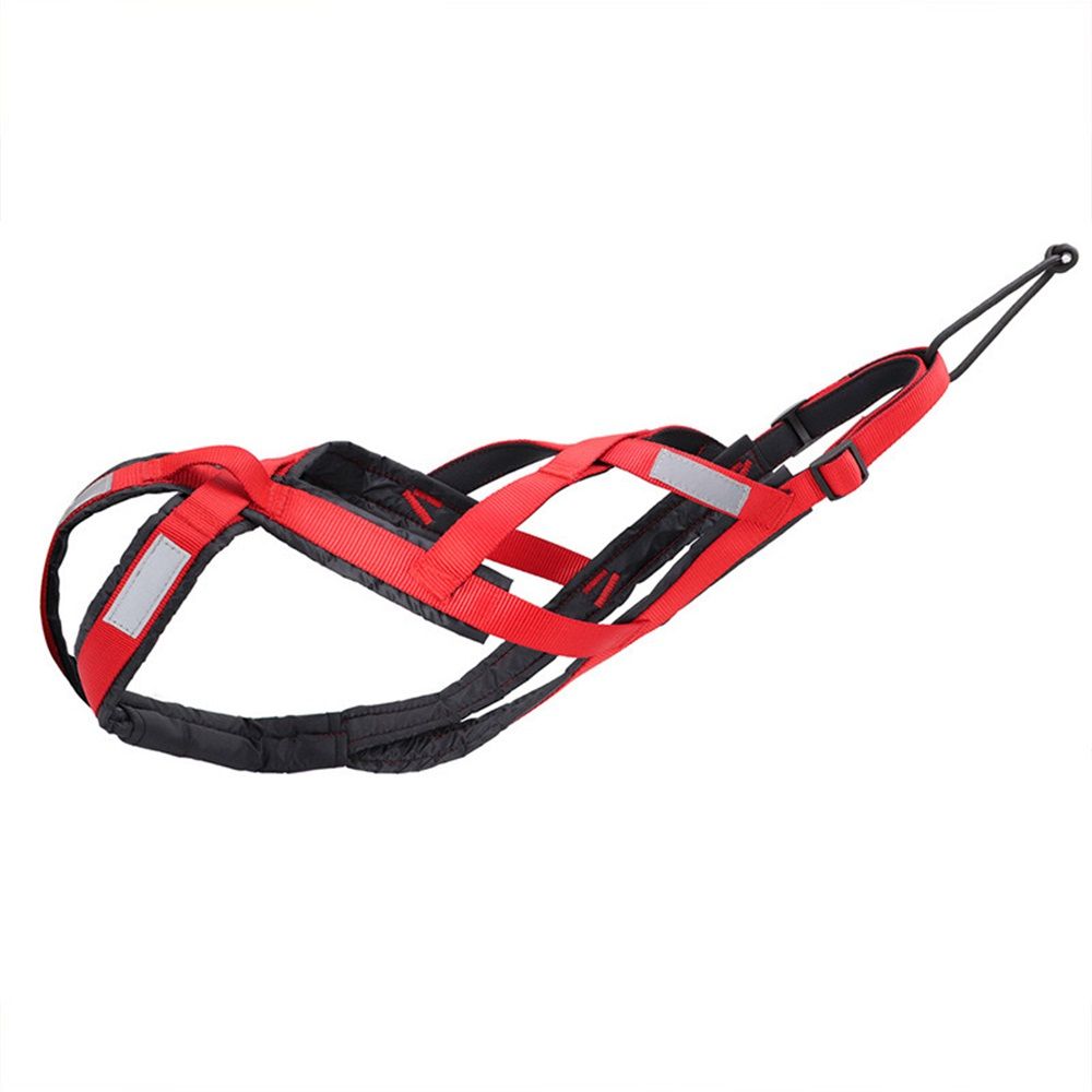 Sled Dog Harness - Large Dog Mushing Harness for Husky, Canicross, Skijoring & Scootering - Design (red,M)