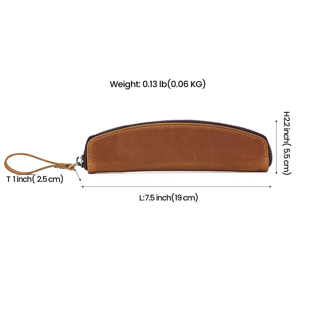 Leather Pen Pouch with Zippered Closure and Tool Holder, Leather Pencil Case for Office, Work, and Travel, Compact Pen Organizer for Writing Tools, Premium Handmade Stationery Pouch