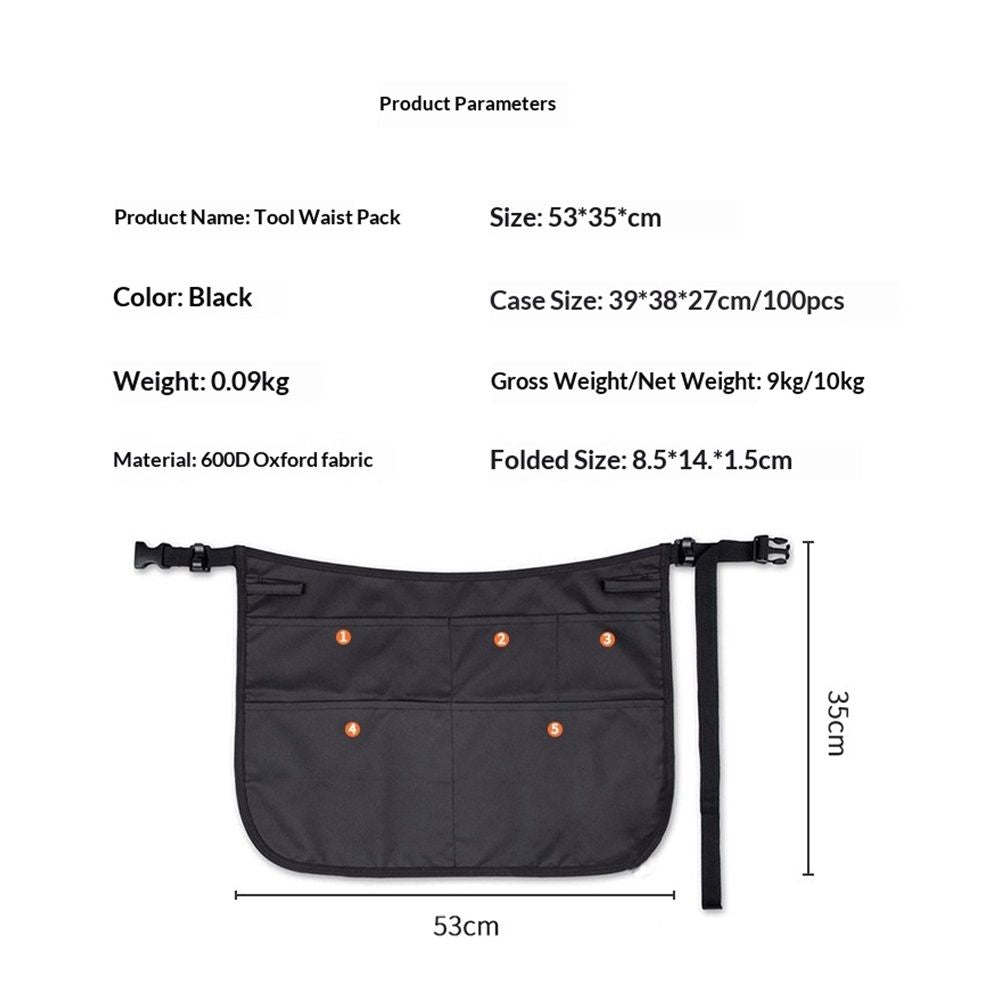 5-Pocket Waterproof Professional Cleaning Apron. Made for Pro Cleaners. Like a Cleaning Caddy Around Your Waist（only bag）